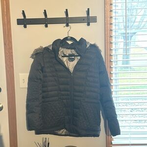 Charcoal grey north face winter coat